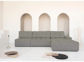 Világosbarna kinyitható tárolóhelyes moduláris sarokkanapé (jobb oldali) Lulu – Miuform