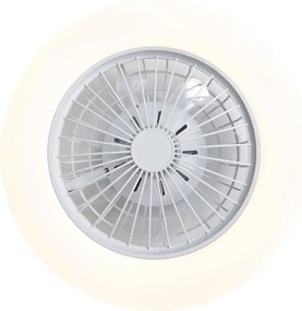 Mennyezeti ventilátor fehér,LED-del, dimmelhető RGB-vel és távirányítóval (48,5CM)