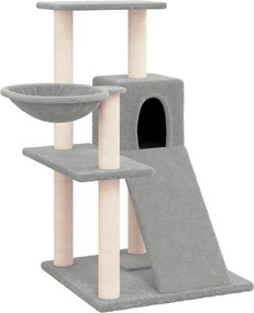 vidaXL világosszürke macskabútor szizál kaparófákkal 82 cm