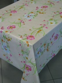 Cerata Abrosz Nem Szőtt Bőrből Bézs Színes Virágok 90x140