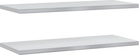 vidaXL 2 db ezüstszínű rozsdamentes acél fali polc 100 x 40 x 3 cm