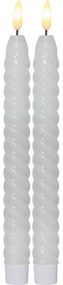 Flamme Swirl Antique 2 db fehér LED viaszgyertya, magasság 25 cm - Star Trading