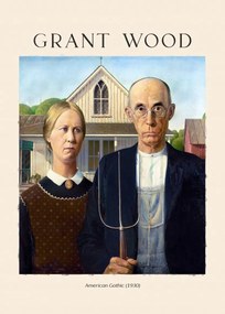 Grant Wood Amerikai gótikus Plakát 100x70cm #241