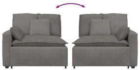 világosszürke moduláris kanapé karfás végmodul párnákkal 100 cm