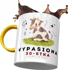 Sárga Bögre Születésnapra 30 30-es 30-as Ajándék Nyomtatott Fotóval