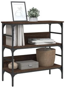 barna tölgyszínű szerelt fa tálalóasztal 75x32x75 cm