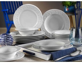 24 részes fehér porcelán étkészlet