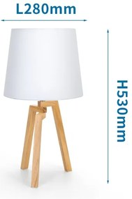 Aigostar - Fából készült asztali lámpa 1xE27/60W/230V fenyő