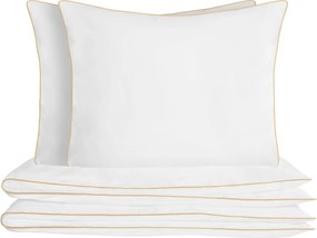 Retro pamut ágyneműhuzat 140x200 fehér, arany szegéllyel