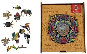 Puzzle, fa, A4, 100 darabos, PANTA PLAST Mandala Turtle (INP422000407)