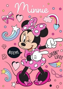 Gyerek polár takaró Minnie rózsaszín 140x100cm Faro