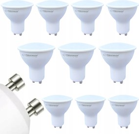 10x Izzók Led Izzó GU10 6W 580LM 3000K Fehér Meleg Szög 120° Cri >80