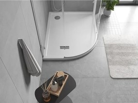 Mexen Flow félköríves aszimmetrikus slim jobb zuhanytálca 100 x 80 cm, fehér fényes - 46Q108010R