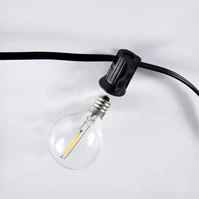 Brilagi - LED-es kültéri dekorációs fényfüzér GIRLANDA 25xE12 20m fekete IP44 meleg fehér + távirányító
