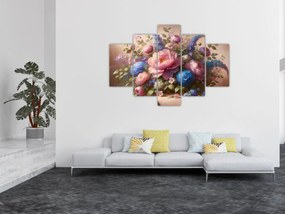 Kép - Asztal tele virágokkal (150x105 cm)