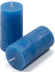 Rusztikus gyertya készlet 10 cm Ø 5 cm  16 db kék