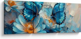 Kép - Kék pillangók (órával) (90x30 cm)
