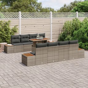 Kerti Kanapé Szett 9 Részes Taupe Rattan 4 Részes Kültéri Kanapé