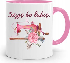 Rózsaszín Szabó Bögre Varrónő Nyakba Akasztható, Mert Szeretem A fényképes nyomatot