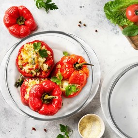 Orion Üveg sütőtál fedővel, kerek, átmérő 20 cm