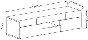 TV asztal Tamie Typ 41 (fényes fehér + sanremo tölgy). 1030175