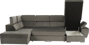 Ülőgarnitúra, szürkésbarna taupe, jobbos, LAMORA U