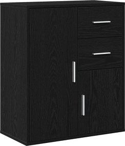 vidaXL Széf fiókkal Fekete tölgy 60 x 31 x 70 cm Faanyag