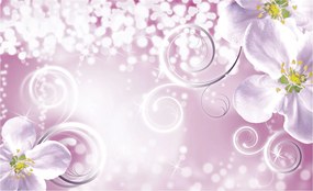 Fotótapéta flizelina Virágok rózsaszín ezüst finom háttér bokeh 208x146 +ragasztó