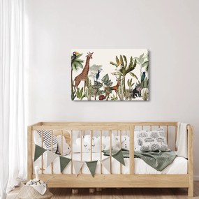 Kép - Állatokkal teli dzsungel (90x60 cm)