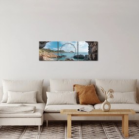 Kép - Barlang a tenger mellett (órával) (90x30 cm)