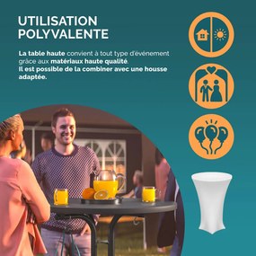 Összecsukható állóasztal, szürke, 110 x 70 cm