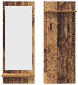Fali Kabáthorog polcokkal Régi fa 70 x 10 x 90 cm Faanyag
