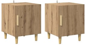 vidaXL Éjjeliszekrény 2 pcs Artisan tölgy 40 x 40 x 50 cm Faanyag
