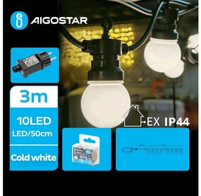 Aigostar B.V. Aigostar - LED Kültéri dekoratív lánc 10xLED/3m IP44 hideg fehér AI1447