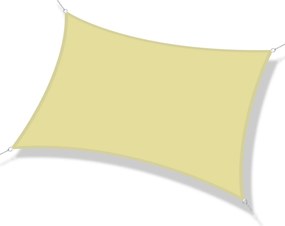 Outsunny Téglalap Alakú Napernyő Vitorla 4x6m - UV Védelem, Víztaszító, Homok Szín | Aosom