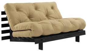 Mustársárga kinyitható kanapé 140 cm Roots Black Night – Karup Design