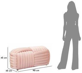 Világos rózsaszín bársony pad Softy – Mauro Ferretti