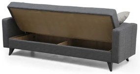 Háromüléses kihúzható kanapé KORFU sötétszürke