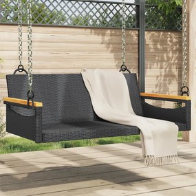 vidaXL fekete polyrattan hintapad 109 x 62 x 40 cm