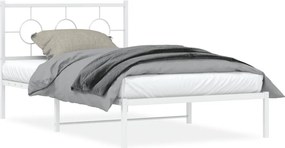 vidaXL fehér fém ágykeret fejtámlával 107x203 cm