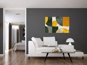 Kép - Olívazöld absztrakció (90x60 cm)