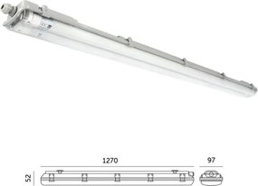 LED műszaki fénycsöves lámpatest T8 2xG13/18W/230V 5000K IP65 127 cm