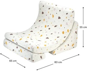 Fehér buklé-zsenília gyerek fotel Terrazzo Moon – Wigiwama