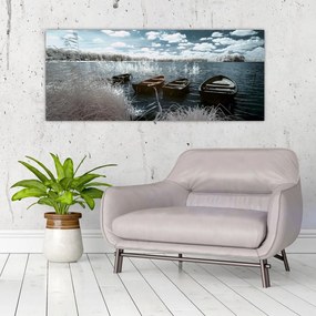 Kép - Fa csónak a tón (120x50 cm)