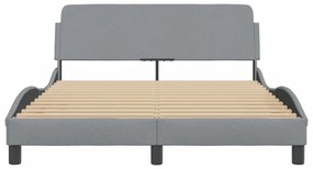 világosszürke szövet ágykeret Dover 140 x 190 cm