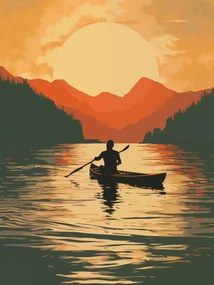 Poszter 75x100cm Evezés alkonyatkor