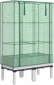 vidaXL rattan megjelenésű magaságyás melegháztakaróval 80x40x140 cm