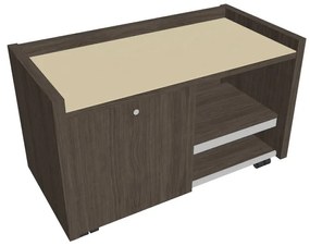 Verno mobil konténer 100 x 50 cm üveggel, bal, antracit tölgy / vanília