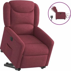vidaXL elektromos felállást segítő bordó szövet dönthető fotel