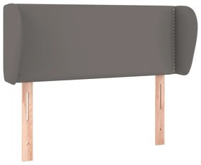 szürke műbőr szárnyas fejtámla szárnyakkal 83x23x78/88 cm